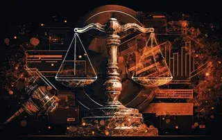 Gefährdungsbeurteilung erstellen: Waage vor schwarzem Grund